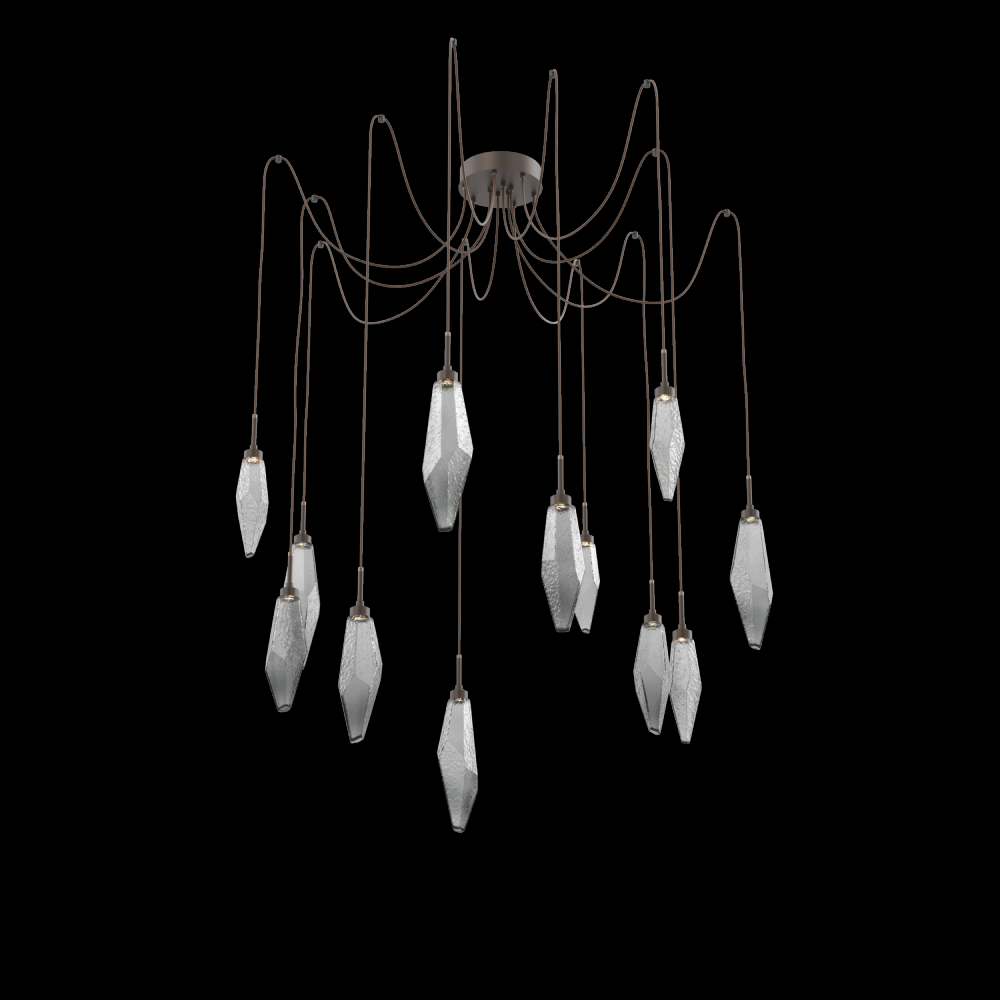 Rock Crystal Round 12pc Swag Multi-Pendant