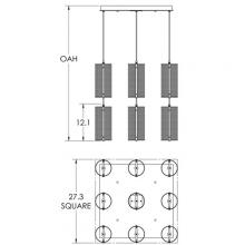 Hammerton CHB0019-12-BB-0-C01-E2 - Uptown Mesh Square 12pc Multi-Pendant