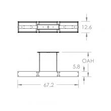Hammerton PLB0044-67-FB-BG-001-L3 - Textured Glass Linear - 67-Inch (LED)