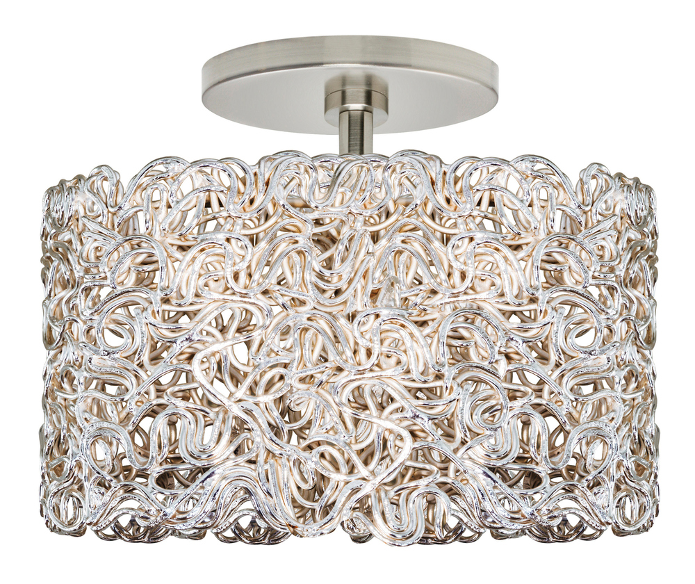Ceiling 10&#34; Spaga Silver Polished Nickel E26 Retro 60W x 3