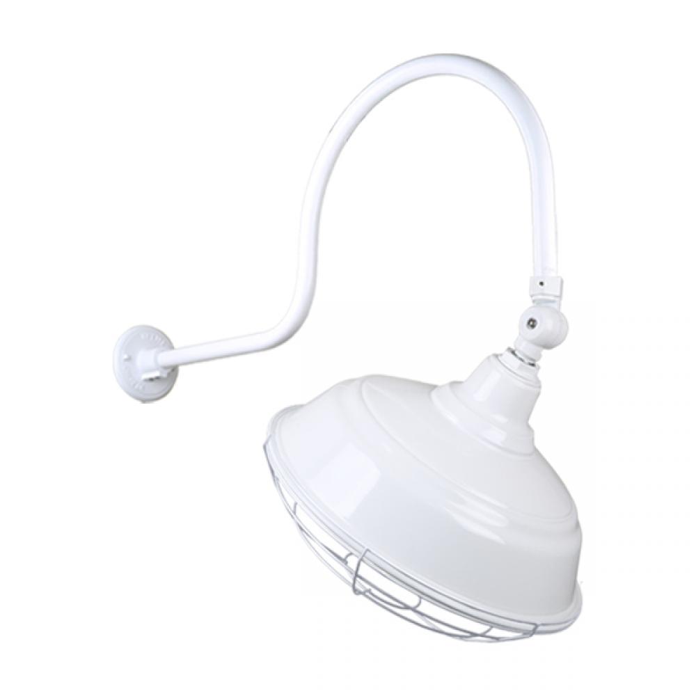 17&#34; Gooseneck Light Warehouse Shade, QSNHL-C Arm, Swivel Knuckle & Wire Guard Accessories