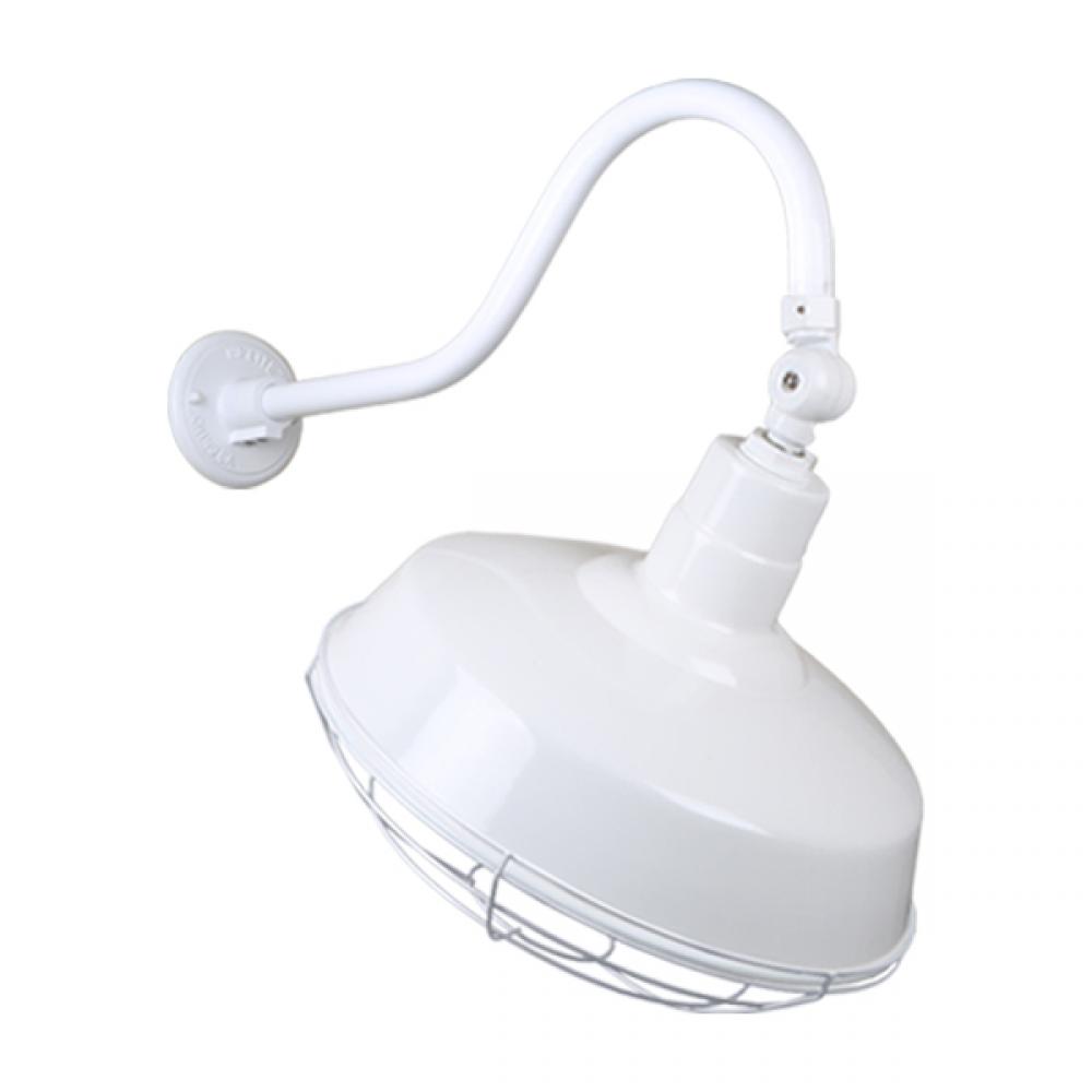 18&#34; Gooseneck Light Warehouse Shade, QSNHL-A Arm, Swivel Knuckle & Wire Guard Accessories