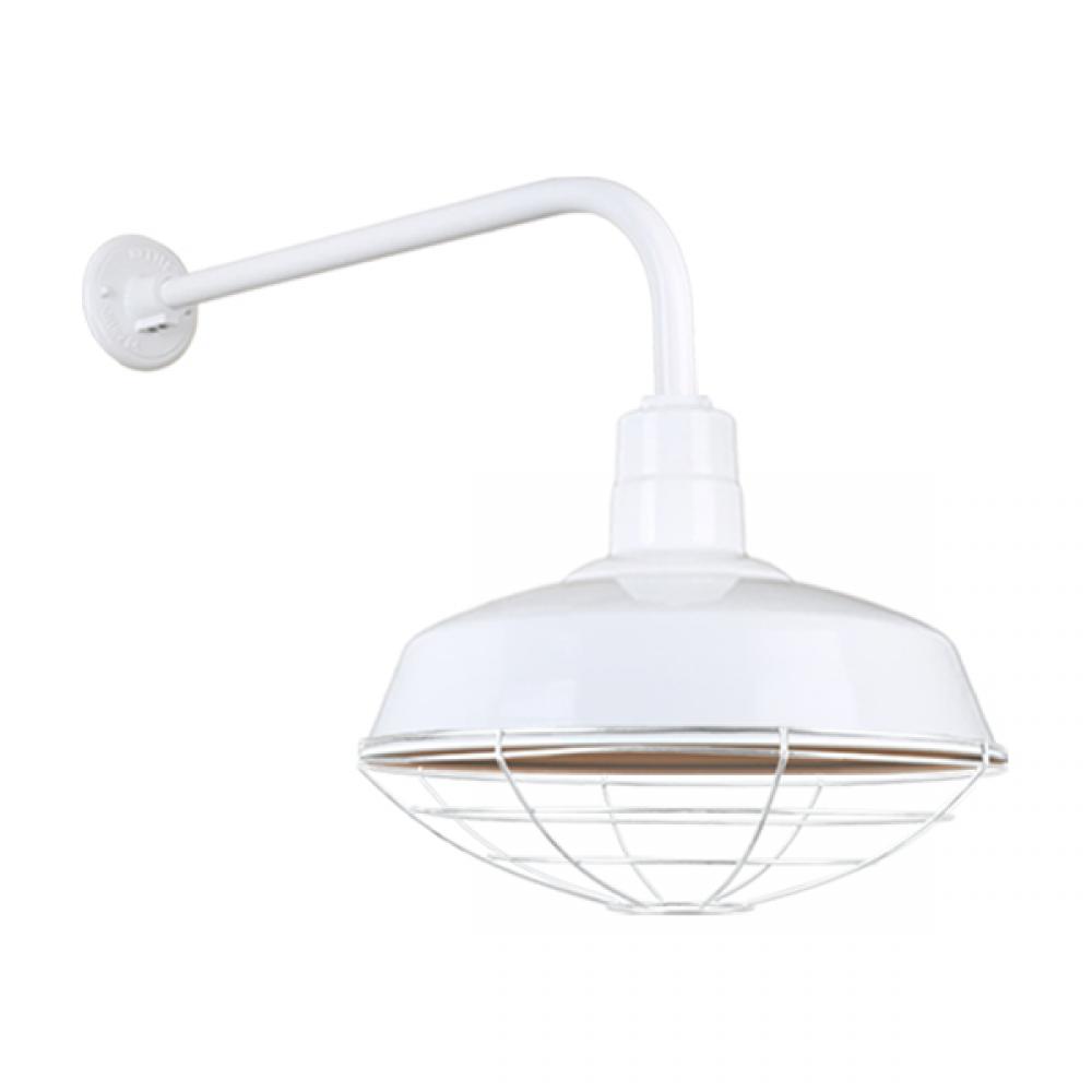 18&#34; Gooseneck Light Warehouse Shade, QSNB-13 Arm, Wire Guard Accessory