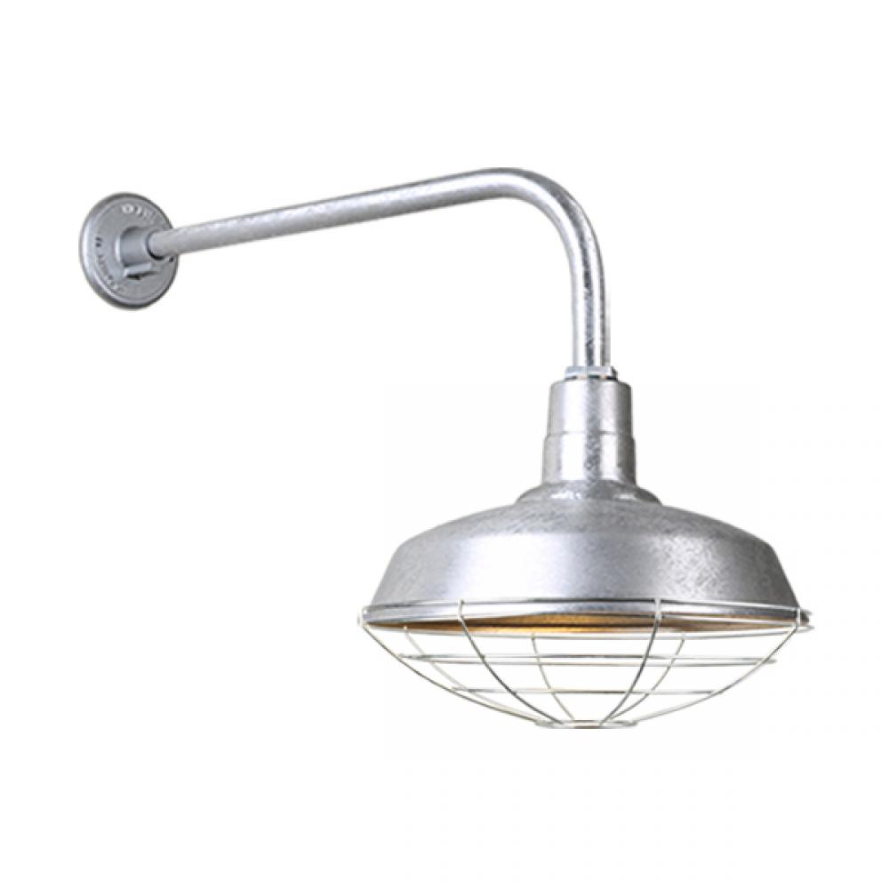 18&#34; Gooseneck Light Warehouse Shade, QSNB-13 Arm, Wire Guard Accessory