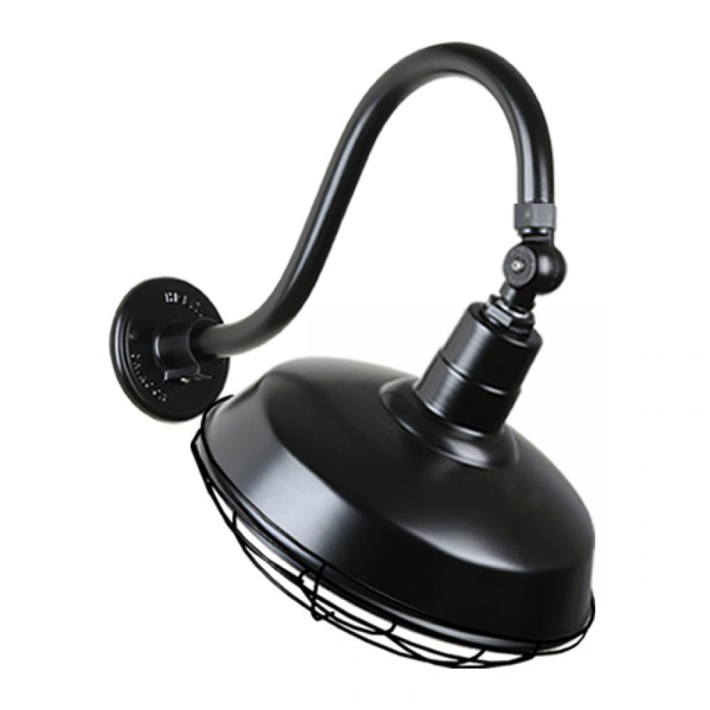 16&#34; Gooseneck Light Warehouse Shade, QSNB-42 Arm, Swivel Knuckle & Wire Guard Accessories