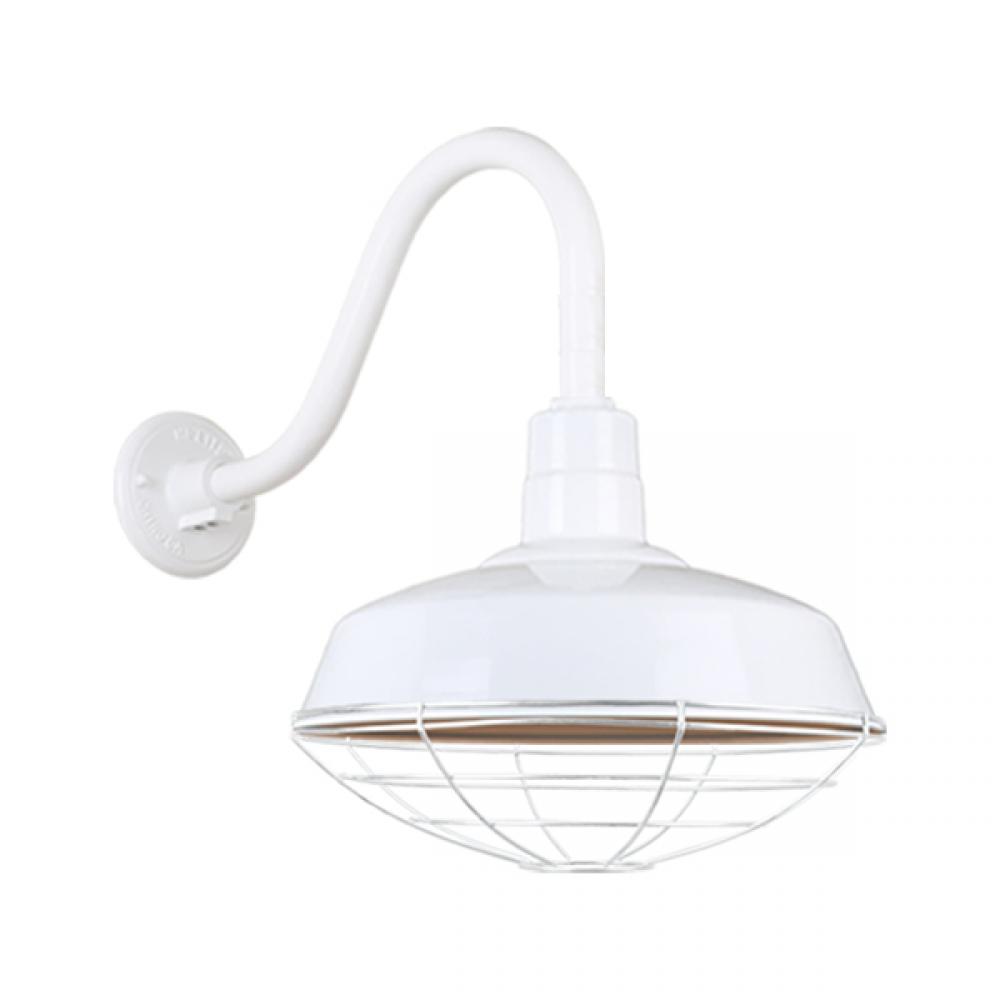 16&#34; Gooseneck Light Warehouse Shade, QSNB-42 Arm, Wire Guard Accessory