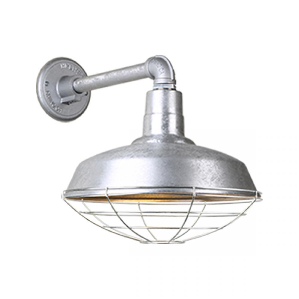 16&#34; Gooseneck Light Warehouse Shade, QSNB-44 Arm, Wire Guard Accessory