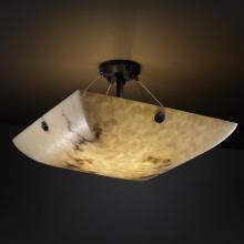 Justice Design Group FAL-9652-35-MBLK-F3-LED-5000 - 24" Semi-Flush Bowl w/ Pair Square w/ Points Finials