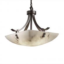Justice Design Group FAL-9751-35-DBRZ-F3-LED-3000 - 18" Pendant Bowl - Flat Bars w/ Finials