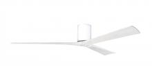 Matthews Fan Company IR3H-WH-MWH-72 - Irene-3H three-blade flush mount paddle fan in Gloss White finish with 72” solid matte white woo