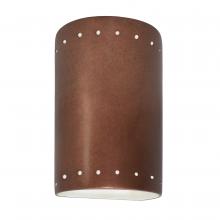 Justice Design Group CER-0995-ANTC-LED1-1000 - Small Cylinder w/ Perfs - Open Top & Bottom - LED