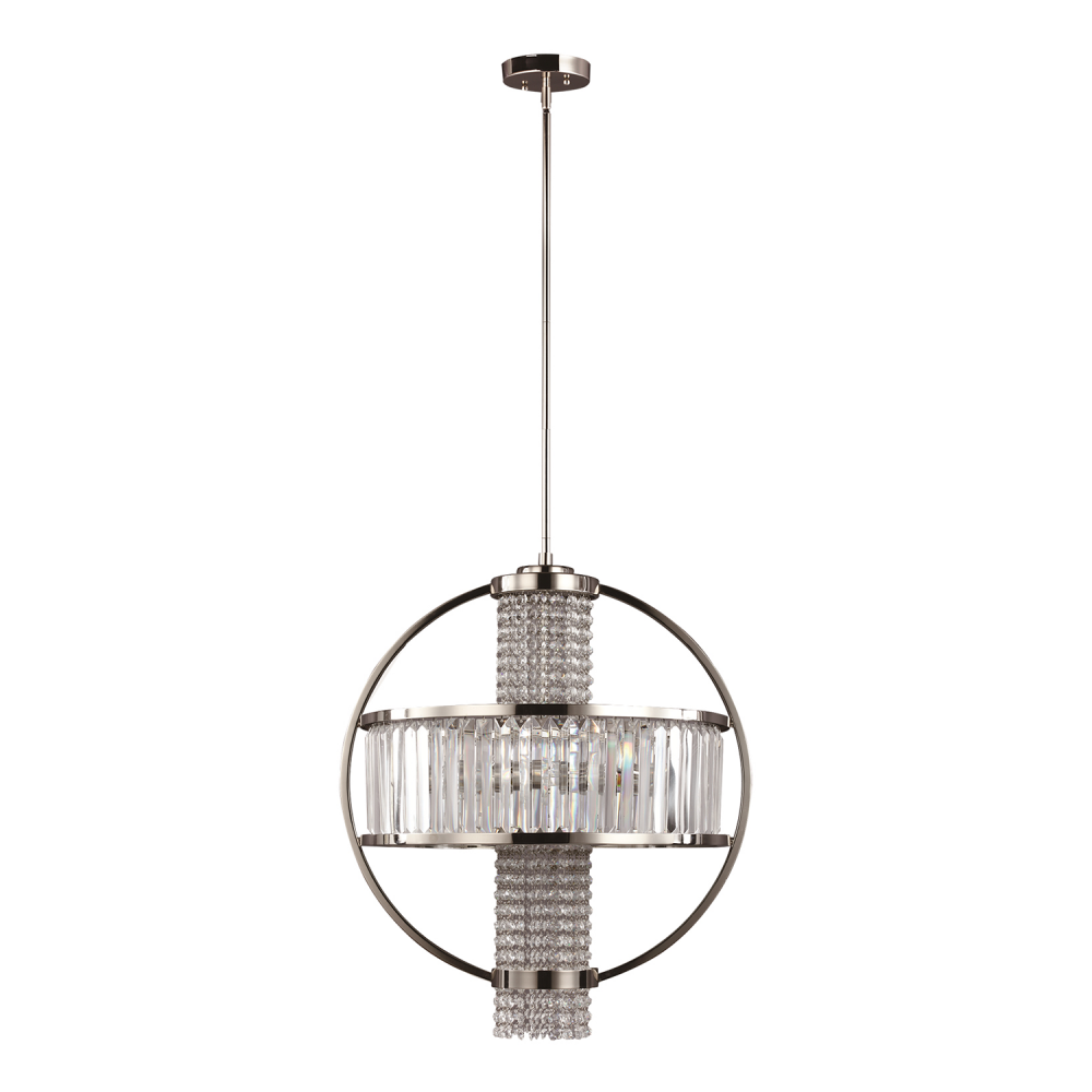 4-Light 22&#34; Crystal Hybrid Chandelier