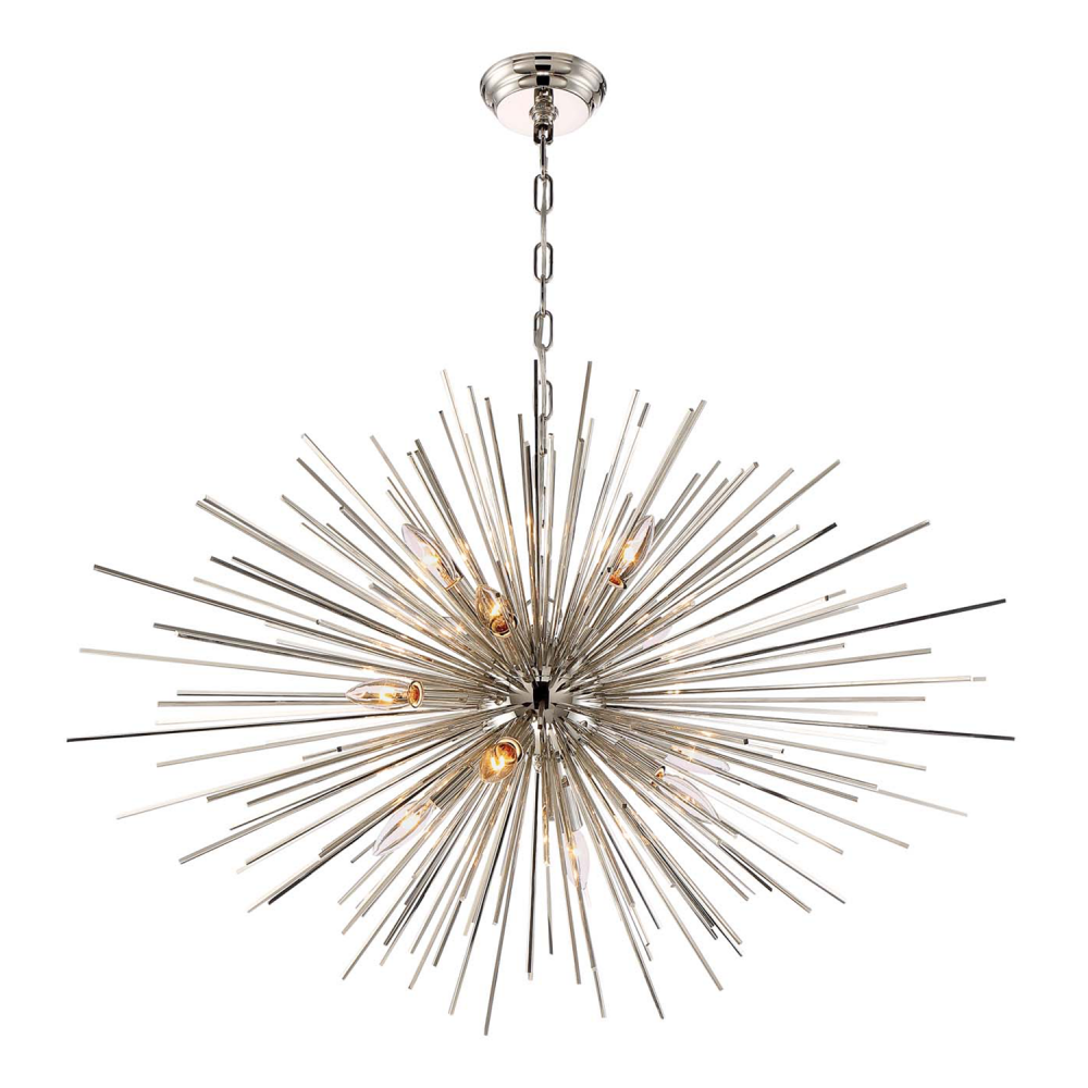 Burst 35&#34; 12-Light, Sputnik in Polished Nickel