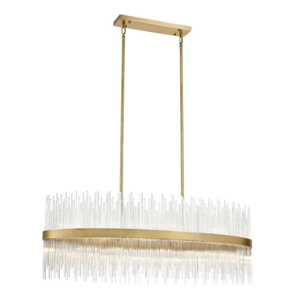 Citadel 48&#34; 24-Light, Oval Glass Stem Chandelier in Aged Brass