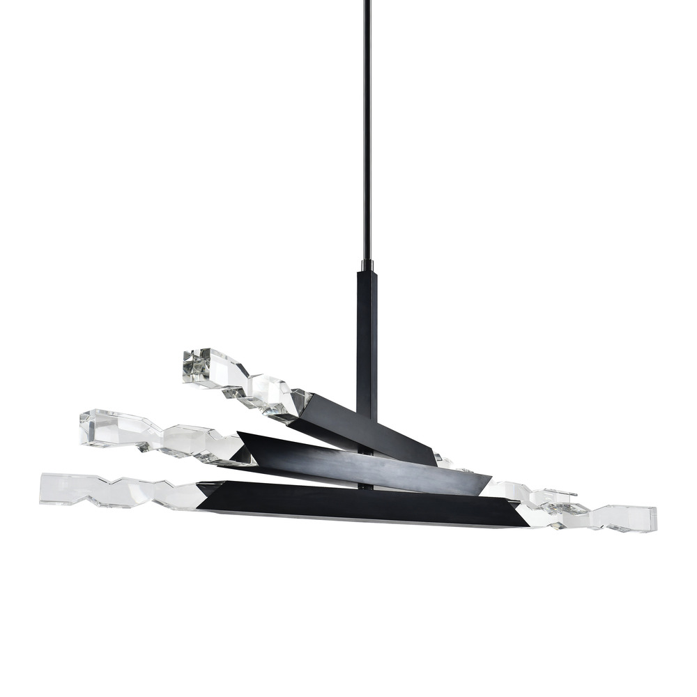 Mamadim 48&#34; LED 6-Light, Crystal Chandelier in Satin Black