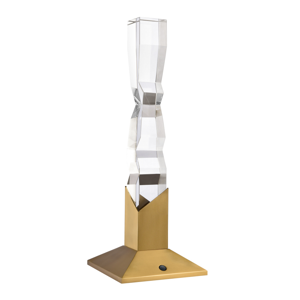 Mamadim 2&#34;x2&#34; Unique Crystal Desk Lamp in Aged Brass