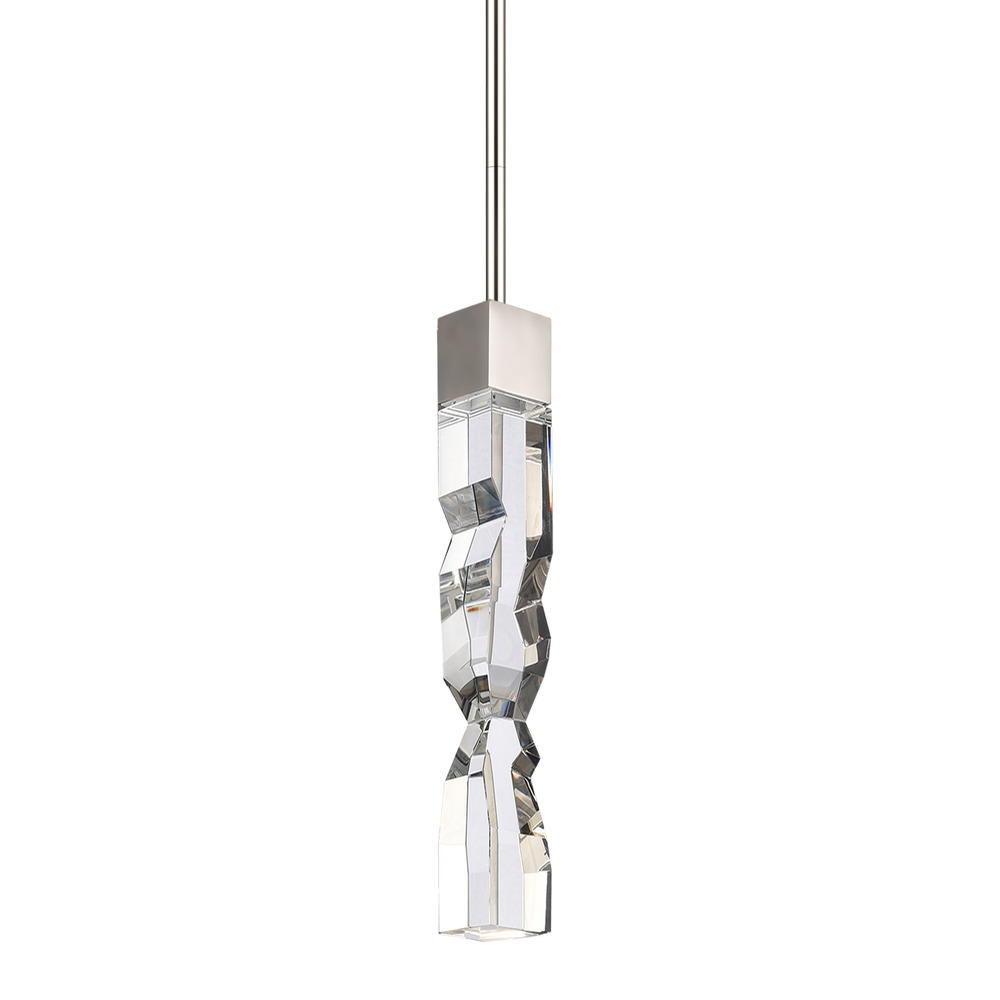Mamadim 2&#34;x2&#34; LED Crystal Mini-Pendant in Polished Nickel