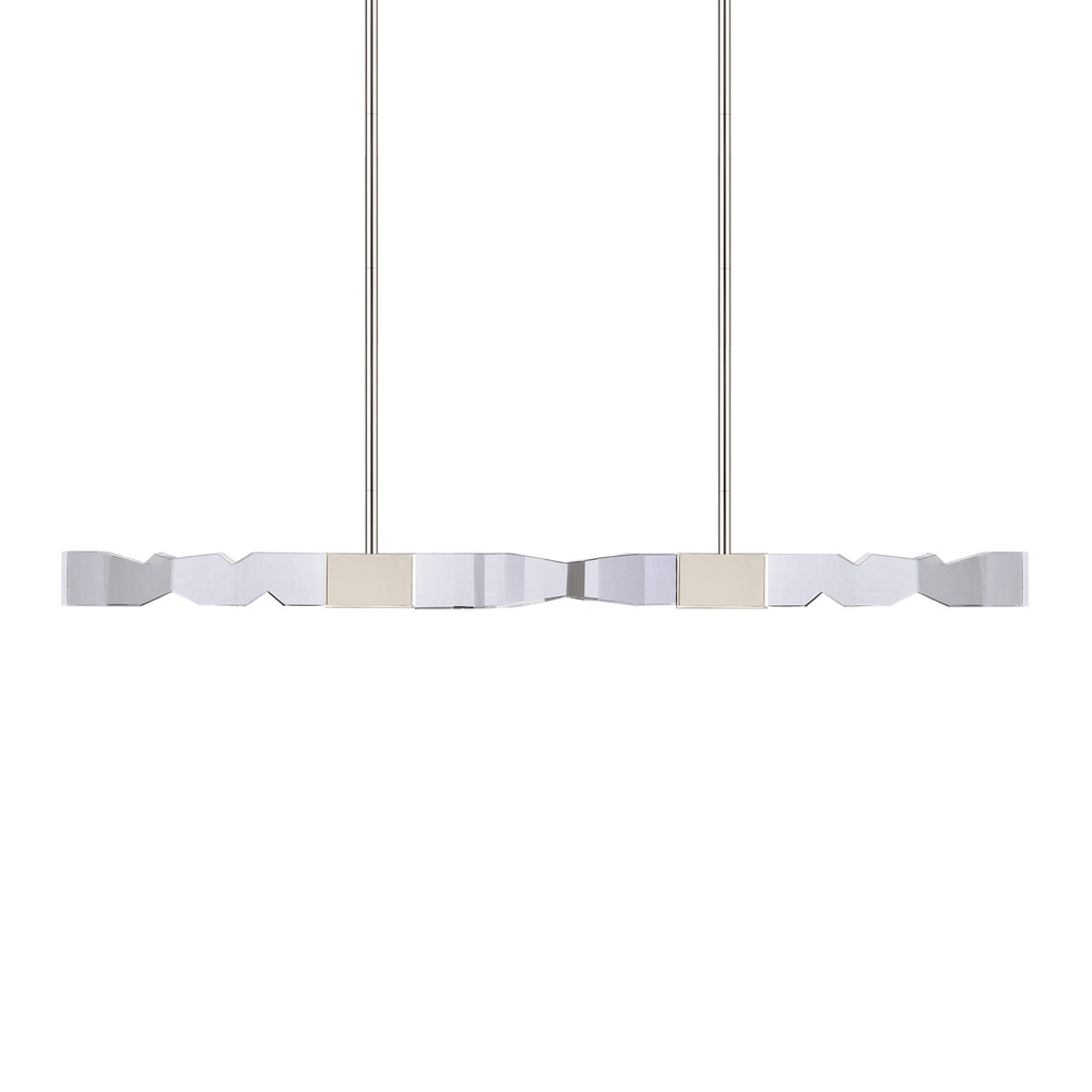 Mamadim 49&#34; LED 4-Light, 2&#34;x2&#34; Crystal Linear in Polished Nickel