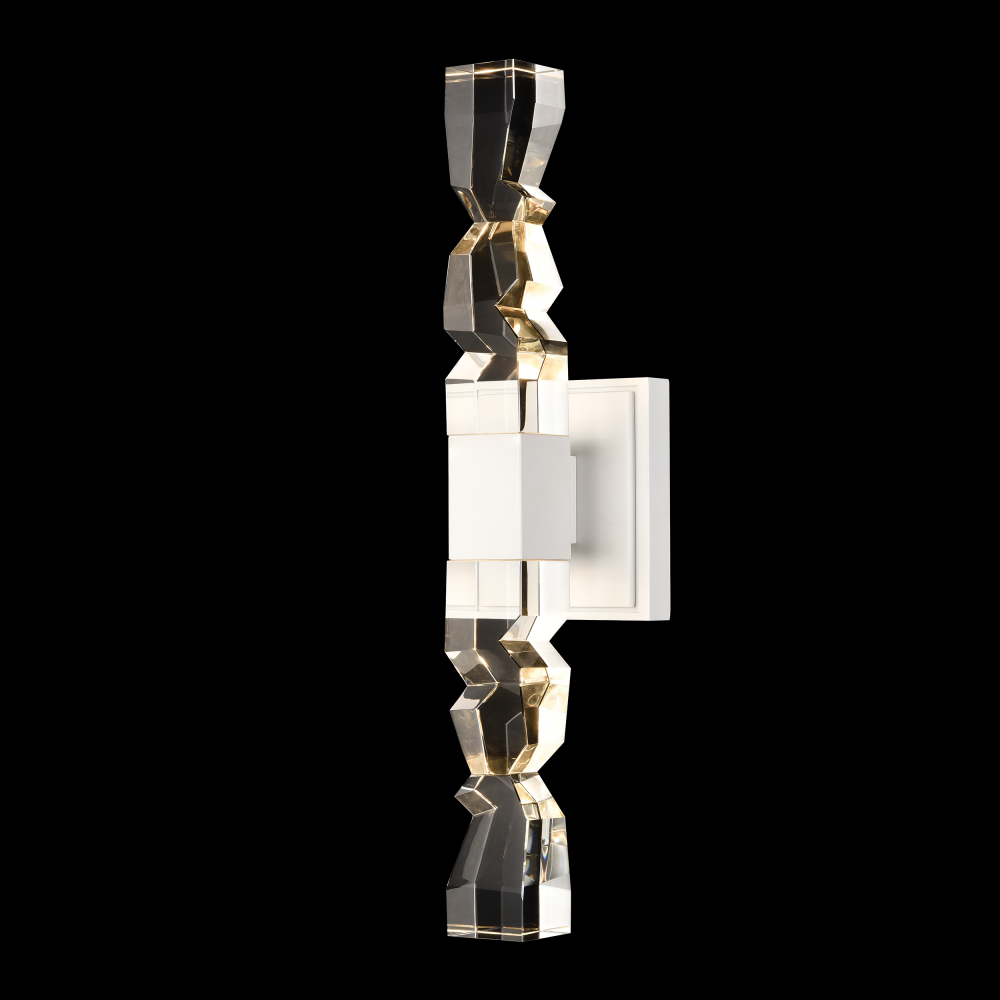 Mamadim LED 3&#34;x3&#34; Single Crystal Duo Wall Sconce in Matte White