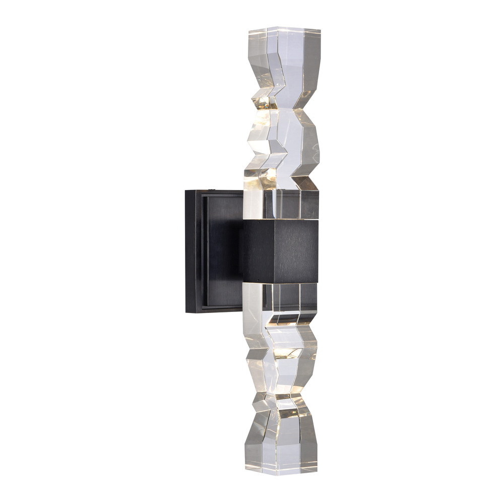 Mamadim LED 3&#34;x3&#34; Single Crystal Duo Wall Sconce in Satin Black