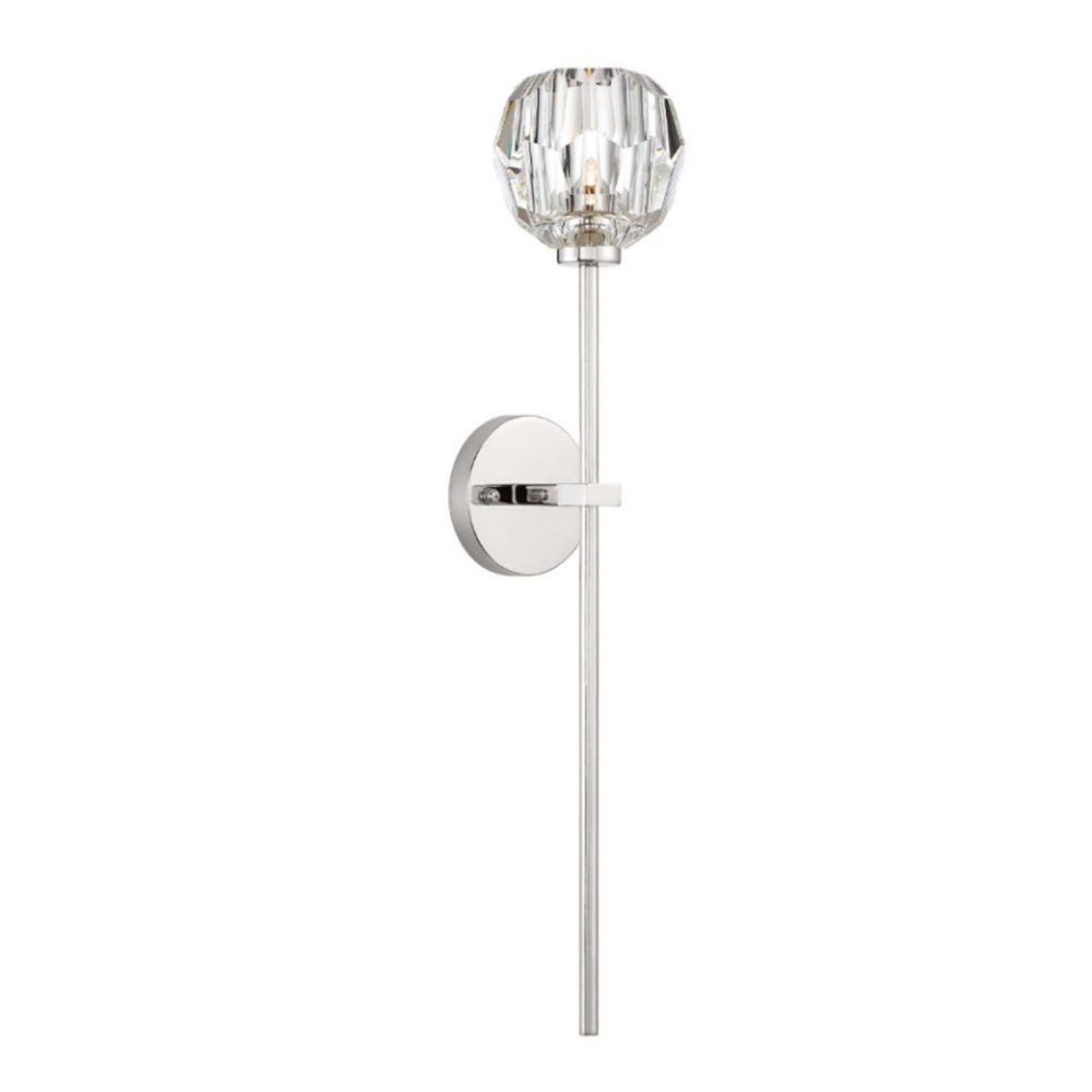 Parisian 12&#34; Crystal Wallchieres Wall Sconce in Polished Nickel