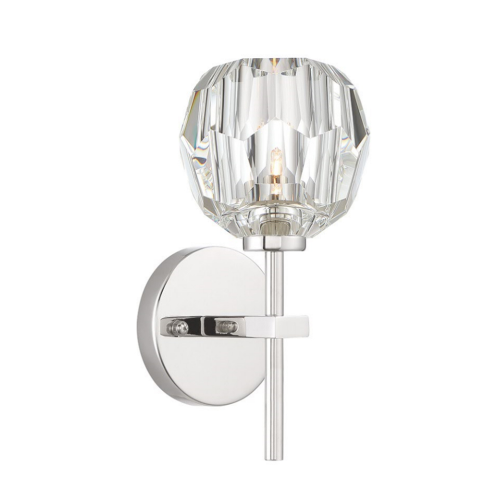 Parisian 24&#34; Crystal Wallchieres Wall Sconce in Polished Nickel