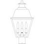 Arroyo Craftsman INP-10MRCS-RC - 10" inverness post mount with metal roof