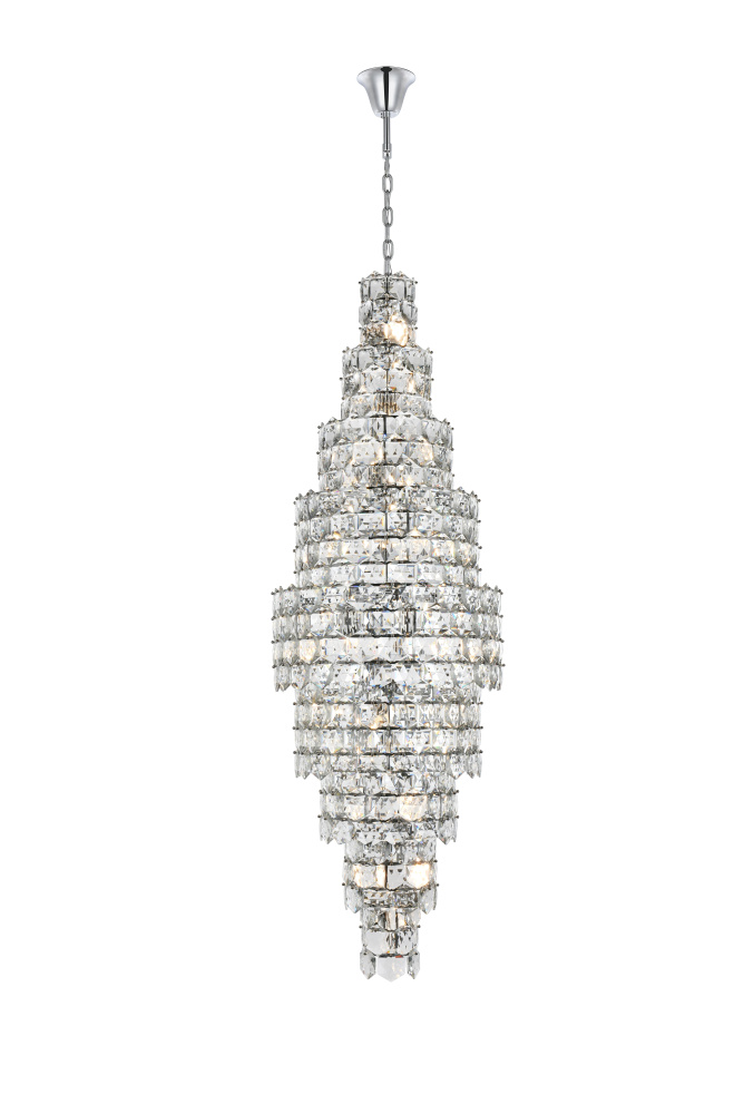 Pendant D30&#34;H91&#34;L41 Chrome