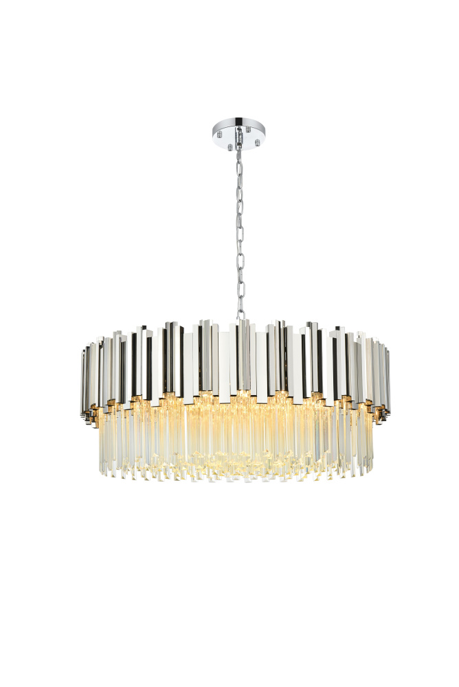 Pendant D32&#34;H14&#34;L11 Chrome