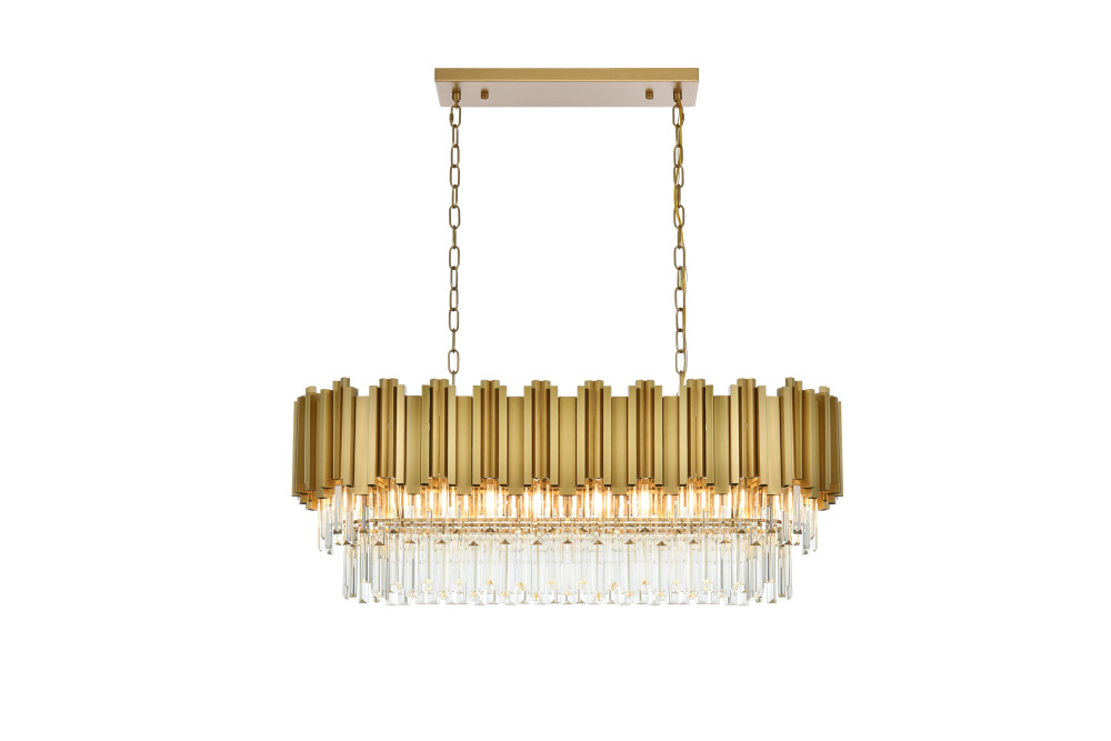 Willow 36 inch Rectangular Chandelier in Satin Gold