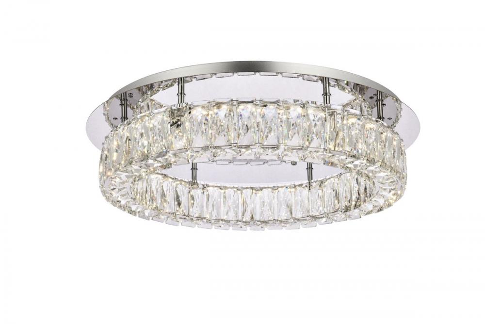 Monroe 22 Inch LED Single Flush Mount in Chrome