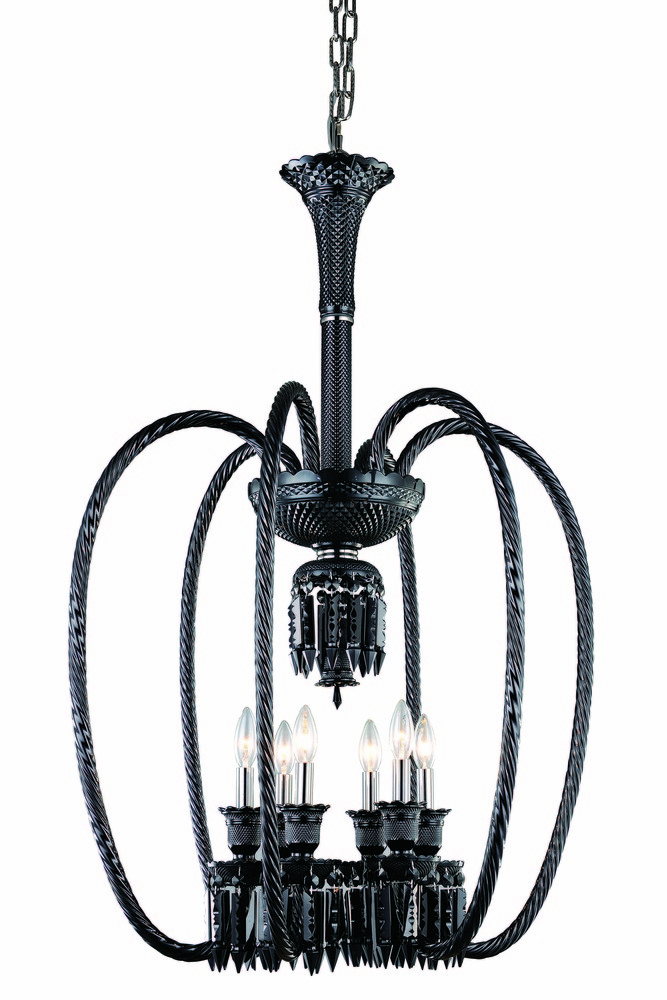 Majestic 6 light Black Chandelier Jet (Black) Elegant Cut Crystal