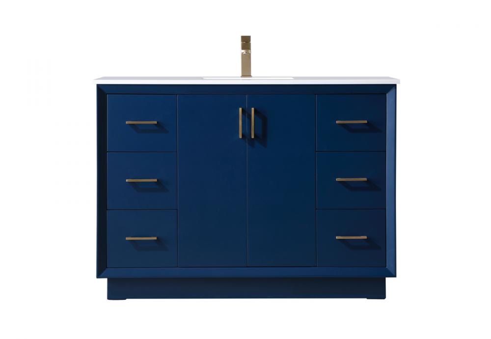 Vanity Cabinet 6Dw 2Dr 48&#34;W x 22&#34;D x 35&#34;H blue