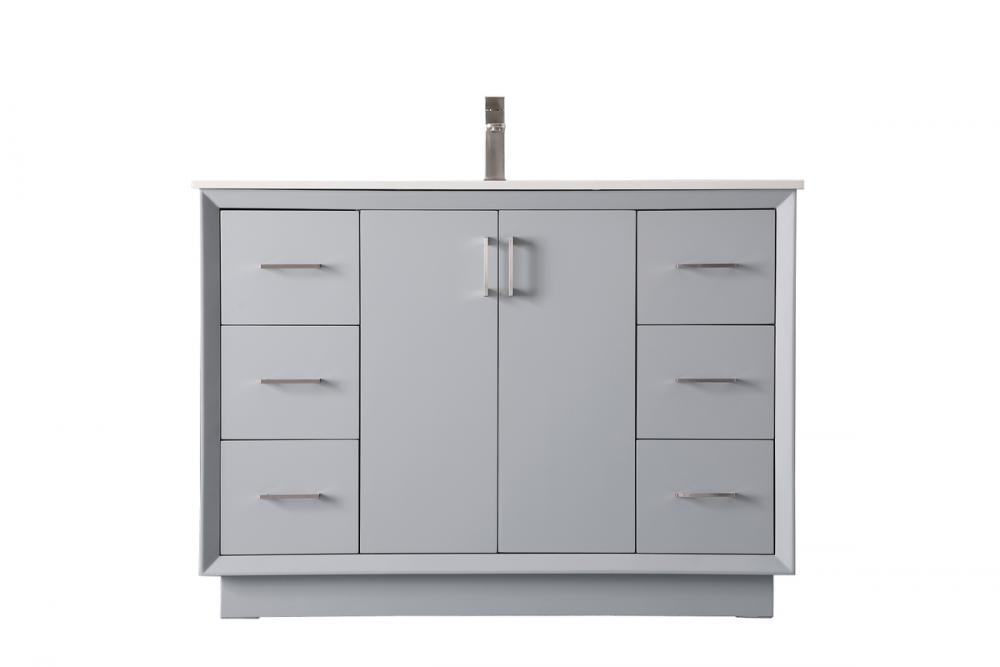 Vanity Cabinet 6Dw 2Dr 48&#34;W x 22&#34;D x 35&#34;H grey