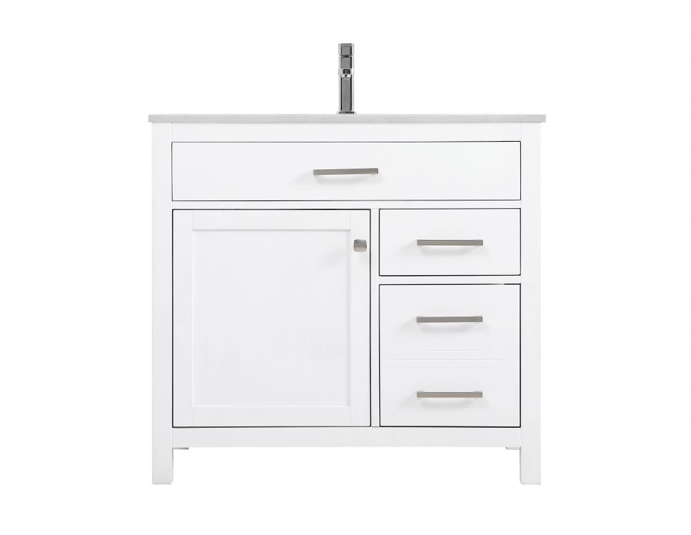 Vanity Cabinet 1dr 2dw W36&#34;xD22&#34;xH34&#34; White