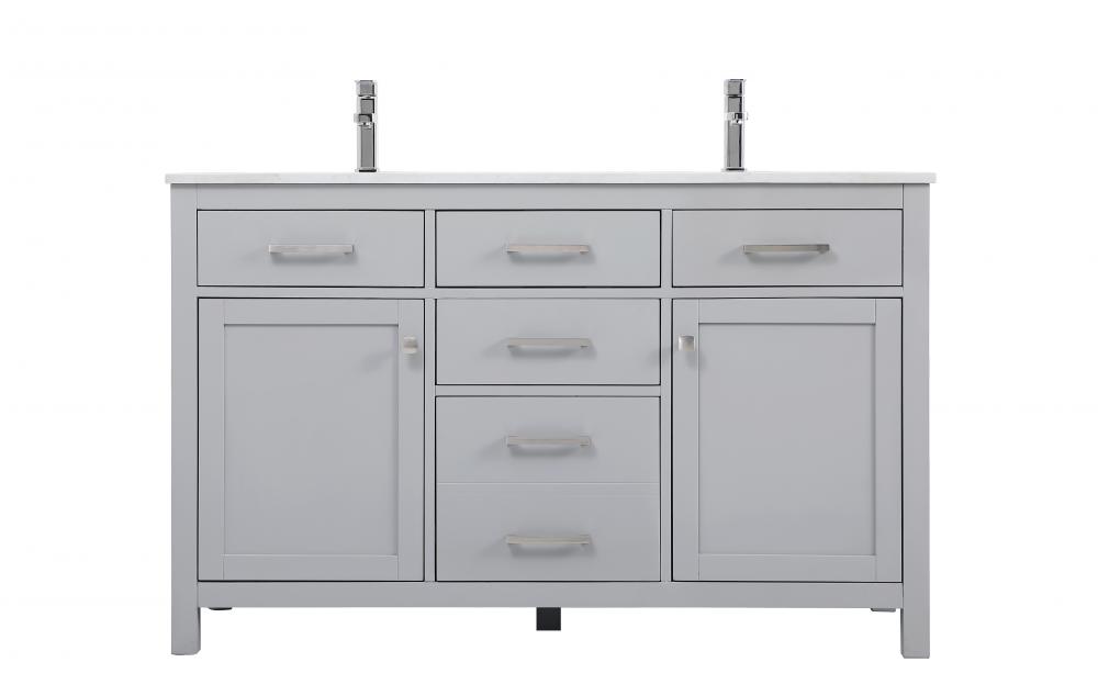 Vanity Cabinet 2dr 2dw W54&#34;xD22&#34;xH34&#34; Grey