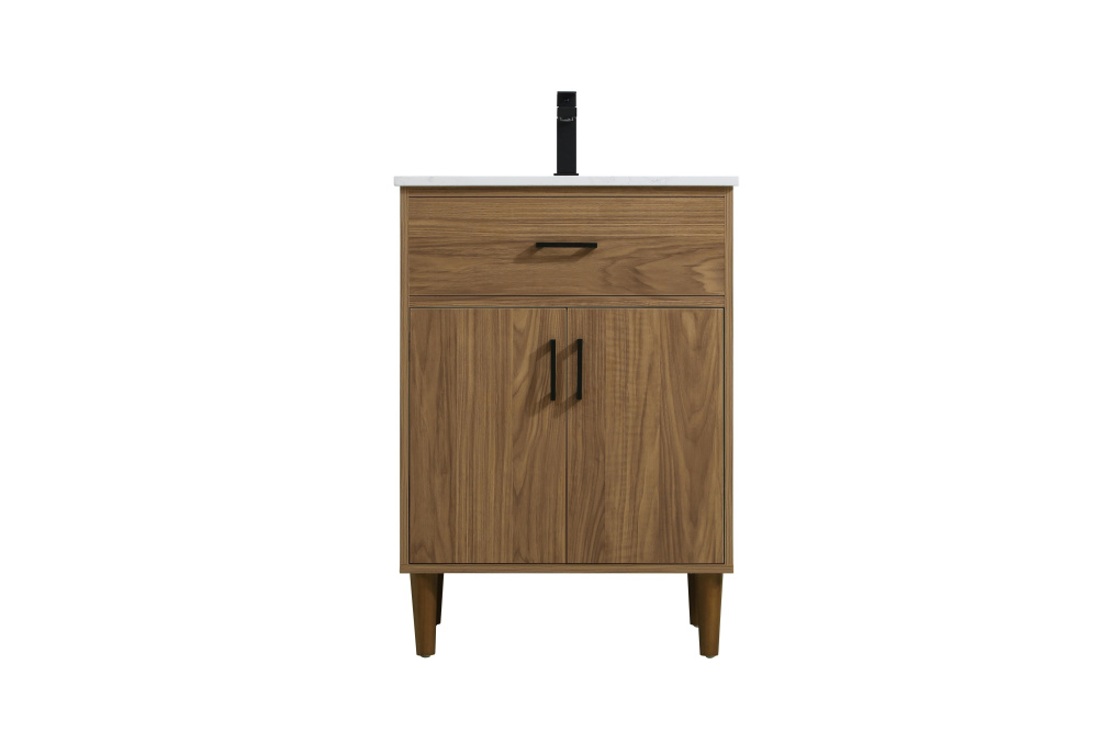 Chandler 24 inch Single Bathroom Vanity in Walnut Brown