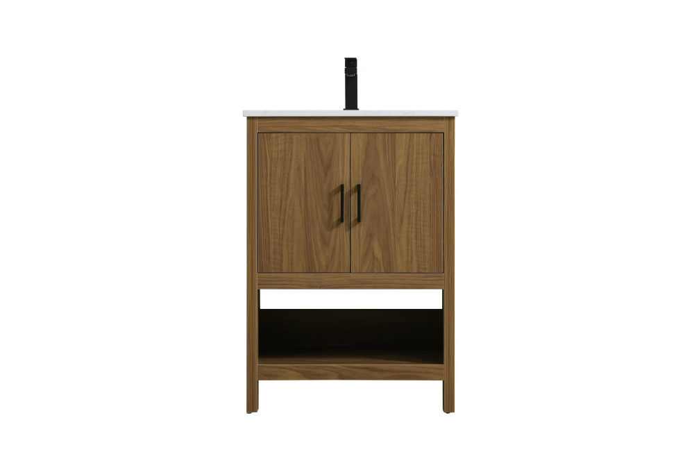 Ira 24 inch Single Bathroom Vanity in Walnut Brown