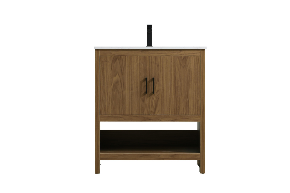 Ira 30 inch Single Bathroom Vanity in Walnut Brown