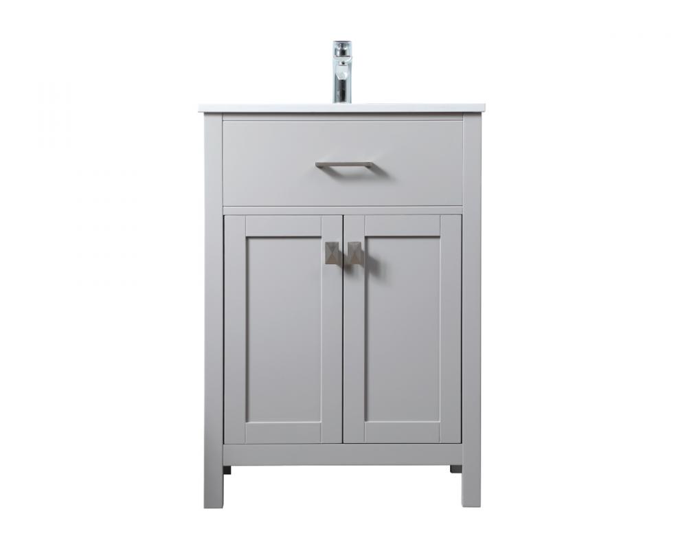 Vanity Cabinet 2Dr W24&#39;&#39;xD19&#39;&#39;xH34&#34; Grey