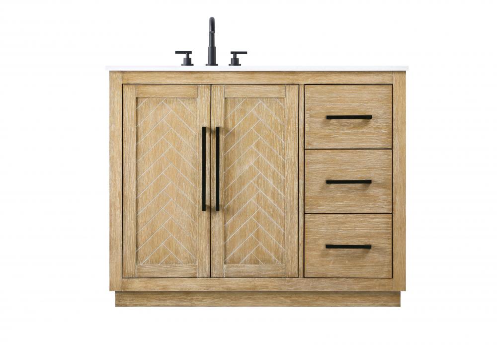 42  inch Single Bathroom Vanity in Linen Oak