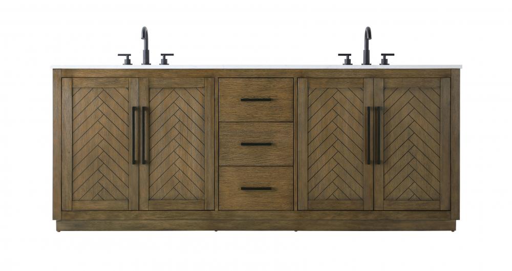 Vanity Cabinet 4Dr 3Dw W84&#34;xD21.5&#34;xH34&#34;  Hazel Oak