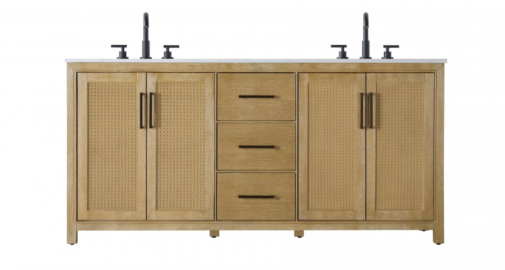 72  Inch Double Bathroom Vanity In Linen Oak
