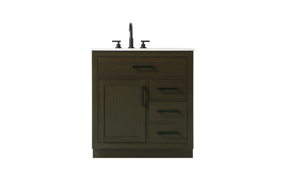 Alden 32 inch Single Bathroom Vanity in Mocha Brown