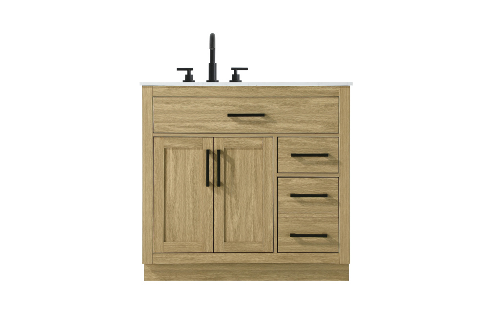 Alden 36 inch Single Bathroom Vanity in Honey Brown