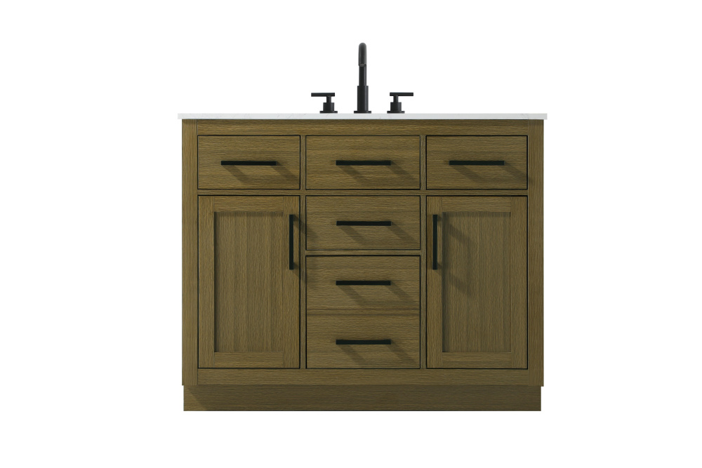 Vanity Cabinet 2Dr5Dw 42&#34;W x 22&#34;D x 35&#39;&#39;H Chestnut Brown