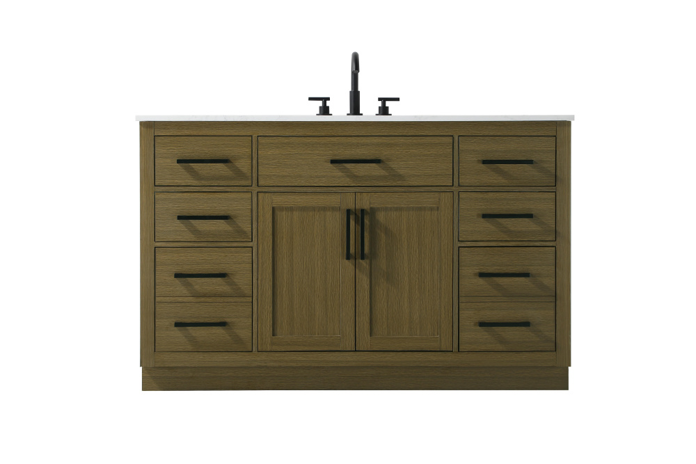 Alden 54 inch Single Bathroom Vanity in Chestnut Brown
