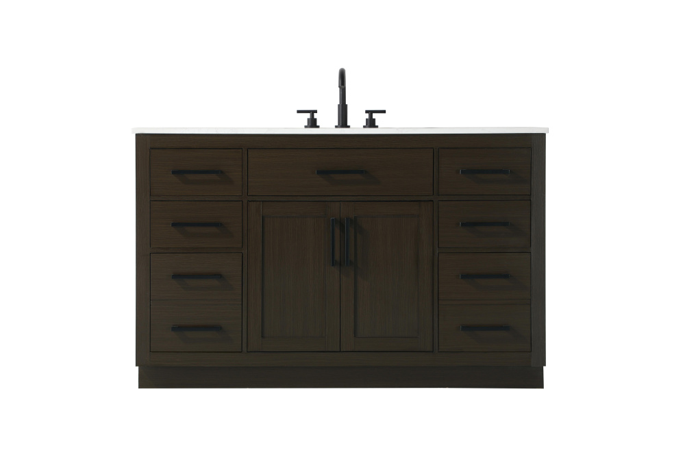Alden 54 inch Single Bathroom Vanity in Mocha Brown
