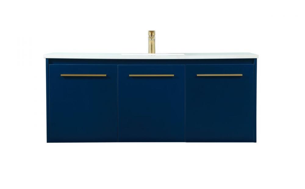 48 inch Single bathroom vanity in blue