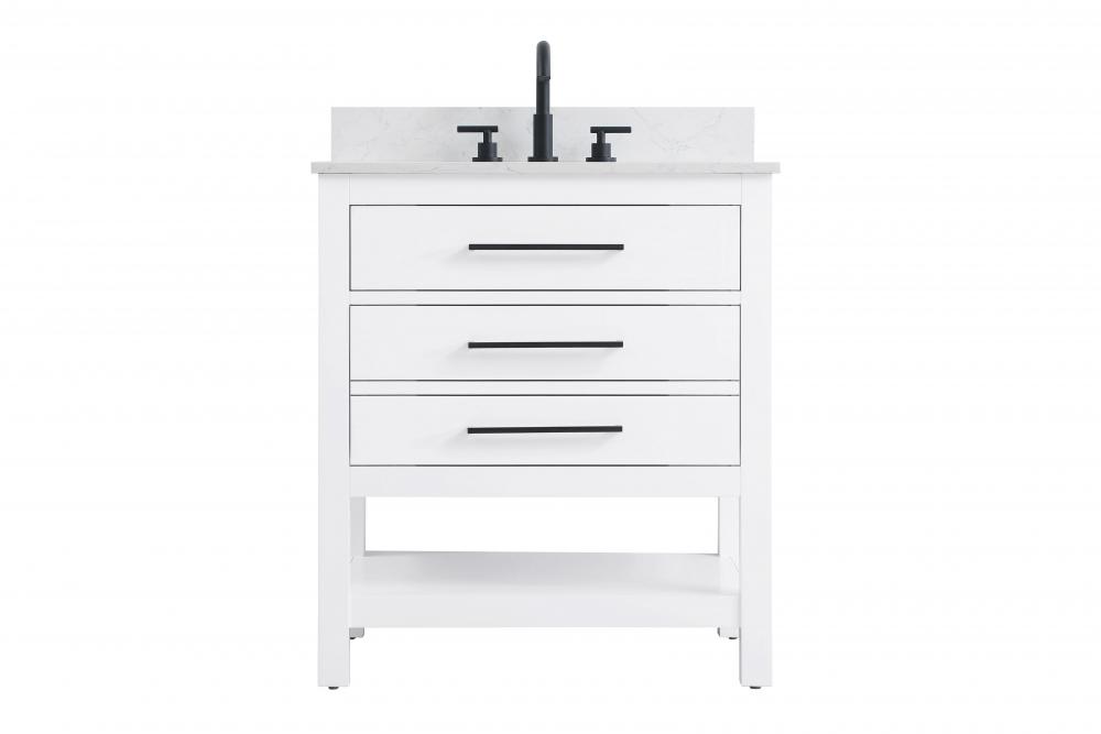 Vanity Cabinet 2DW 30&#34;W x 22&#34;D x 34&#34;H Whitew/BS